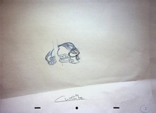 Lápiz dibujado a mano Who Framed Roger Rabbit 1988 producción firmado Colin #WC