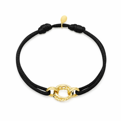 Armband ''für immer vereint'' Schwarz Goldfarbene Ringe Liebe Romantik Yehwang