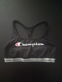 Sujetador deportivo Champion para mujer talla extra grande material elástico negro