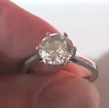Vintage 925 Sterling Silver Cz 6 Prong Solitaire Engagement Ring 2.74g Sz 6 GUC