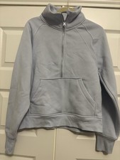 Danskin Scuba Style Light blue Sweatshirt Half Zip Oversized Medium Athleisure