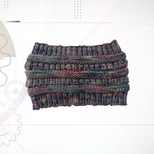Warm Thick Knitted Woolen Yarn Headband in Dark Grey for Outdoor Comfort
