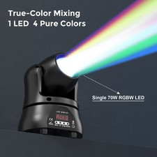 Mini 70W LED Moving Head Light Stage RGBW Beam DMX for DJ Club Party Bar