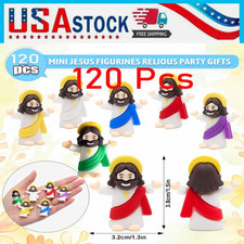 120Pcs Mini Jesus Figurines, Small Little Jesus Toys, Tiny Jesus Figures  ///