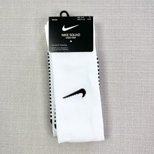 Nike Squad Knee High Socks Soccer MEDIUM White Mens 6-8 Wmns 6-10 Dri Fit