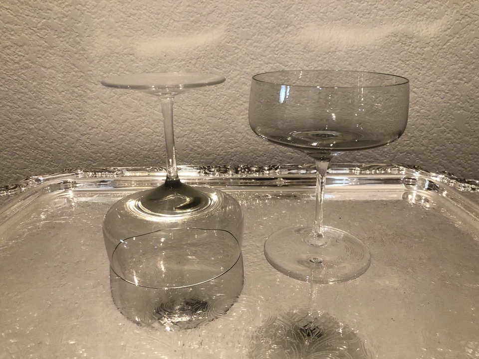 Vintage - 8 Peill Cora Crystal Smoke/Gray Sherbet/Champagne Glasses Rosenthal - Image 2 of 4