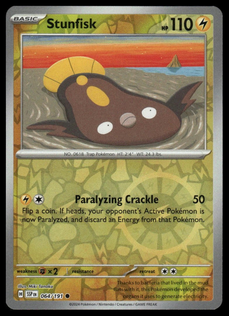 Stunfisk SV08: Surging Sparks #064/191 Reverse Holo NM