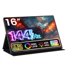 Portable Monitor 16 inch 2K QHD 2560X1600 450 Nits 106 sRGB 144 Hz HDR HDMI ...