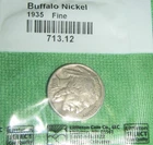 1935 - Buffalo Nickel - Full date, Fine littleton Coin Co. no mint mark