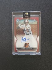 2023 Bowman Draft Chrome Autograph Jake Cunningham 1st Auto True Red /5