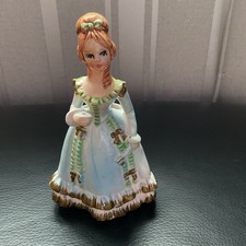 Rare  Vintage Ceramic Girl Figurine Planter. 6 Inches High. Blue.