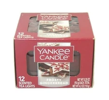 Yankee Candle Frosty Gingerbread Tea Light Candles Box of 12 Ginger Vanilla New