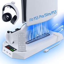PS5 Slim Stand Cooling Fan,Controller Charging Station Fit For Sony Playstation5