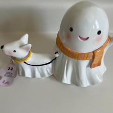 Goblin  Ghoul Ghost Walking Ghost Dog With Scarf Halloween Decor New 