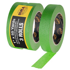 Green Automotive Masking Tape 1 Inch 24Mm X 55 Yards , 3 Rolls - Pre