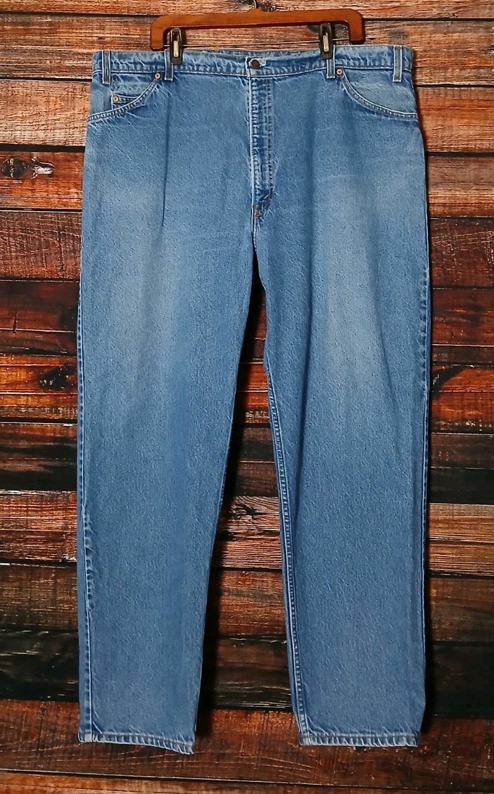 Levis 80s Jeans 550 Relaxed Mens 44X32 100% Cotton Blue Denim Made In US Vintage thumbnail 3