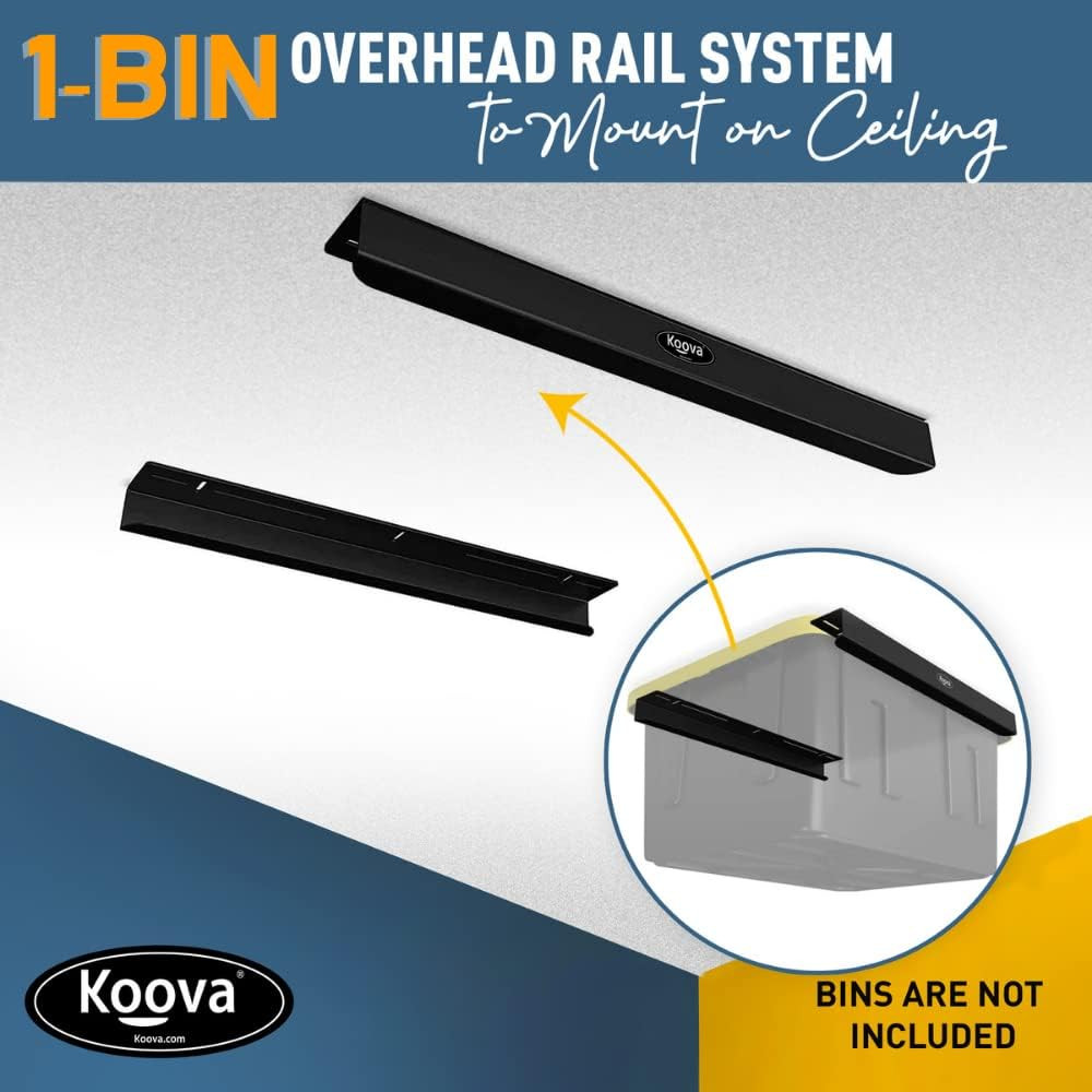 WALMANN Binari Portaoggetti Da Soffitto, Regolabili, In Acciaio, Per Garage E Cantine, Confezione Da 5 Per 4 Bidoni, Carico Max 72kg, Organizer Soffitto