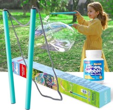 Giant Bubble Wand Kit 3pc with Mix Powder Makes 3.5Gal Outdoor Kids Toy Summer X