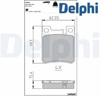 Delphi LP841 Bremsbelagsatz FüR Scheibenbremse Bremsbelagsatz