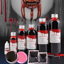 Halloween Fake Blood Makeup Washable For Zombie Monster Mouth Vampire Costumes