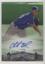 2014 Bowman Platinum Prospects Green Refractor /399 Christian Binford Auto 2a9