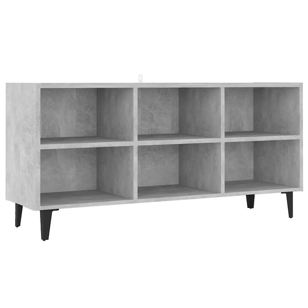 Tv-Schrank Mit Metallbeinen Betongrau 103,5X30X50 Cm-image