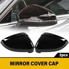 2016+ Glossy Black Mirror Cover Caps for Audi A4 B9 S4 A5 S5 RS5 W/ Lane Assist