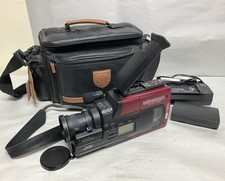 1989 JVC Red GR-60U AA-V6U Videomovie VHSC Charger/Manual Case- Free Shipping