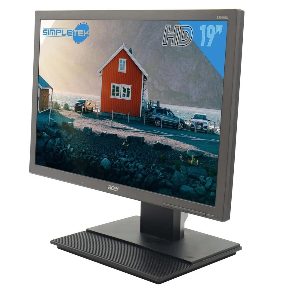 Acer B206WQL 20" 16:10 Bildschirm LCD Monitor Display Cassa DVR Comp Refurbished - Bild 2 von 4