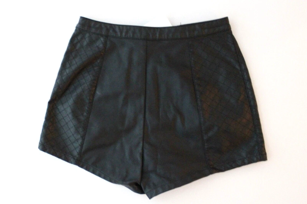 Leather 2025 shorts h&m