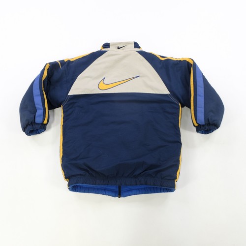 Rare Vintage NIKE Color Block Swoosh Fleece Reversible Jacket 2000s Blue Youth 7 - Picture 2 of 22