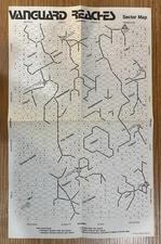 1980 Paranoia Press Traveller Vanguard Reaches Sector Map - 17" x 10.5" - Loose