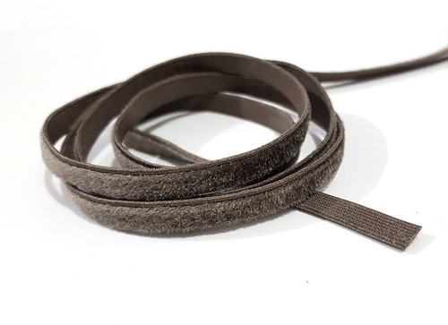 1/4 inch / 7mm width - 5 yds -20 yds Dark Brown Elastic Velvet Ribbon WS1 - Picture 3 of 7