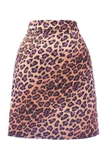 VON VONNI Women's Pink Animal Print Quilted Mini Skirt Sz S 3012 $98 NEW