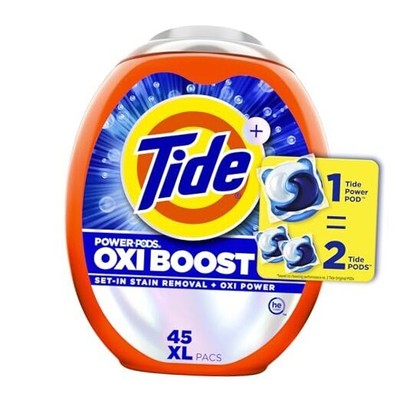  Oxi Boost Power PODS Laundry Detergent Pods, 45 Count, Stain Remover Plus Oxi 