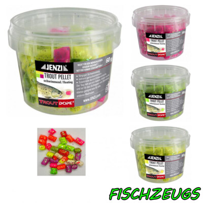 Forellenteig Forellenköder Schwimmteig Trout Pellets 60 g NEU Neue Farben Multi