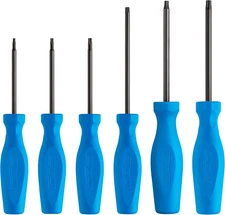 TS-6H 6 Piece Professional Torx Screwdriver Set, Magnetic Tip, Made in USA, Mold