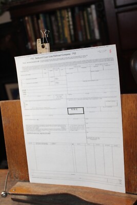 Vintage 1978 Seaboard Coast Line Railroad Form 712