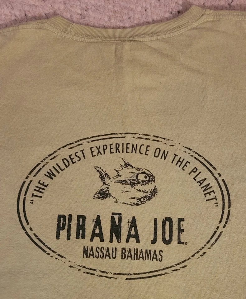 Camiseta para hombre Pirana Joe's Nassau Bahamas verde claro talla grande ¡etiqueta genial! Foto 4 de 4