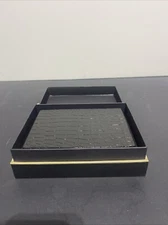 I Credible L’Object Porcelain Box With 2 Unopened Decks Of Cards Snakeskin Text