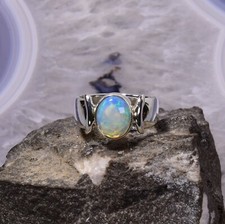 Edelopal Ring, 925er Silber, Edelsteinring (23629), Edelsteinschmuck