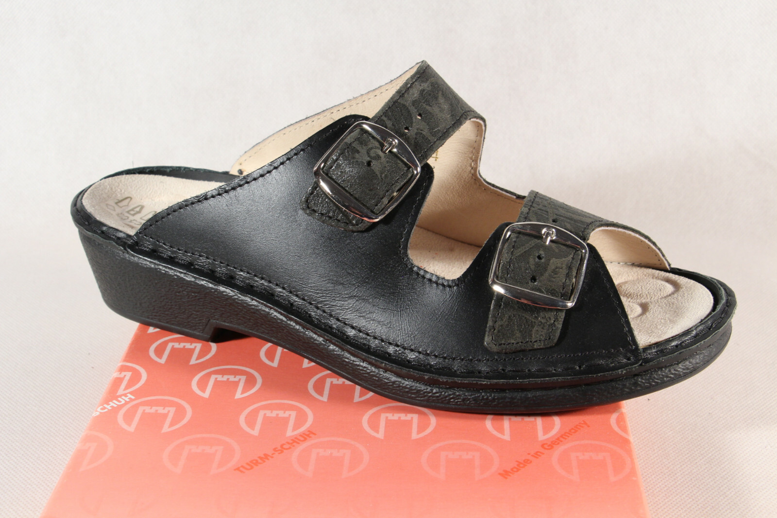 APL Torre ciabatte donna ciabatte sandali vera pelle nero NUOVE!