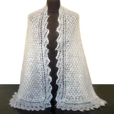 Echarpe foulard blanc/ Etole blanche Hiver/ écharpe russe tricotée a la main