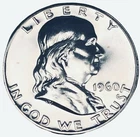 1960 P FRANKLIN Half Dollar 90% Silver US Coin #436