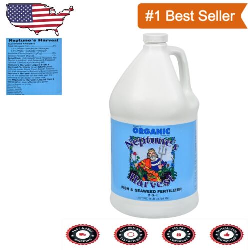Eco-Friendly Fish & Seaweed Liquid Fertilizer - 1 Gallon for 8000 Sq Ft Coverage