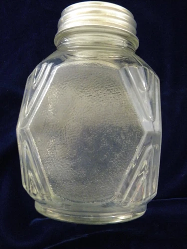 vintage Hazel Atlas art deco design glass jar-milk glass lined PRESTO lid