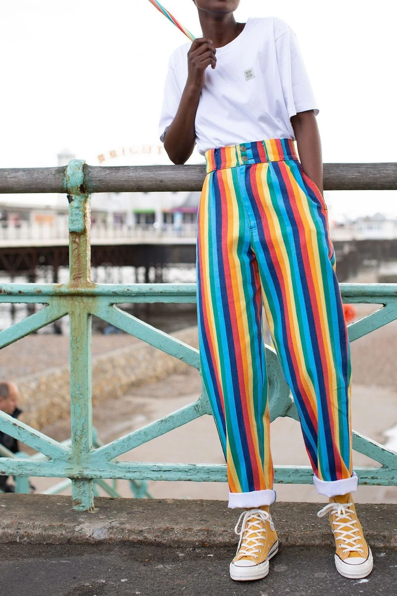 Jeans with store rainbow stripe