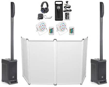 DJ Package w/(2) IRX ONE Line Array Speakers+Facade+Lights+Microphone+Headphones