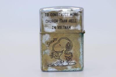 1964-65 Vintage Vietnam Zippo Oil lighter CAN THO SNOOPY PEANUTS