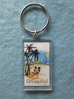 Vintage Walt Disney World Mickey Mouse Beach Palm Trees Acrylic Keychain